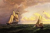 William Bradford Canvas Paintings - Whaler off the Vineyard, Outward Bound